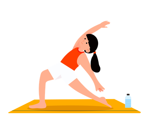 Fille faisant du yoga  Illustration