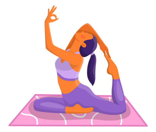 Fille faisant du yoga  Illustration