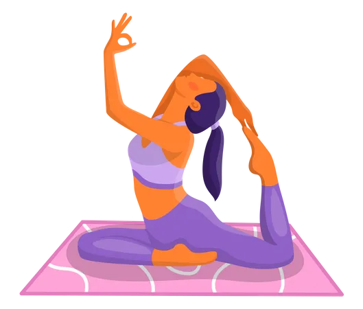 Fille faisant du yoga  Illustration