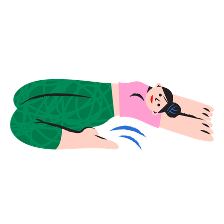 Fille faisant du yoga  Illustration