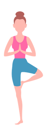 Fille faisant du yoga  Illustration