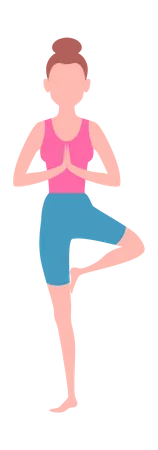 Fille faisant du yoga  Illustration