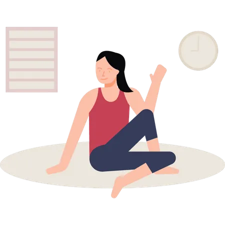 Fille faisant du yoga  Illustration