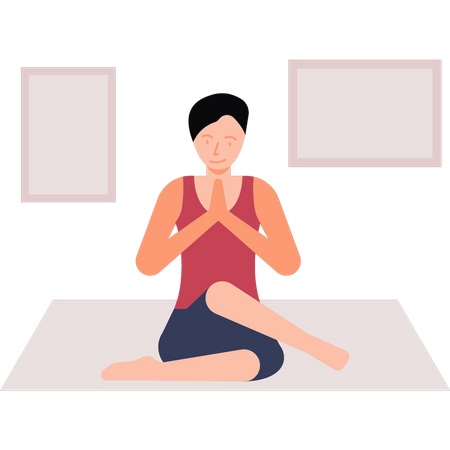 Fille faisant du yoga  Illustration