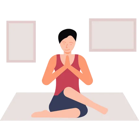 Fille faisant du yoga  Illustration