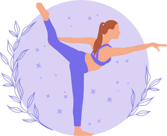 Fille faisant du yoga  Illustration