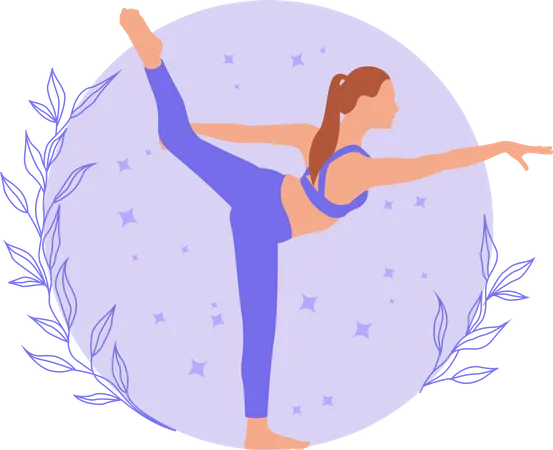 Fille faisant du yoga  Illustration