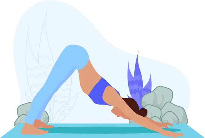 Fille faisant du yoga  Illustration