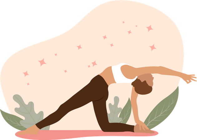 Fille faisant du yoga  Illustration