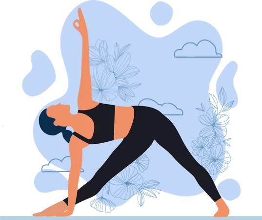 Fille faisant du yoga  Illustration