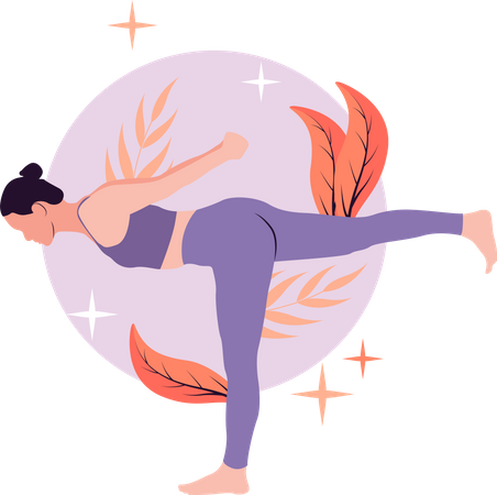 Fille faisant du yoga  Illustration