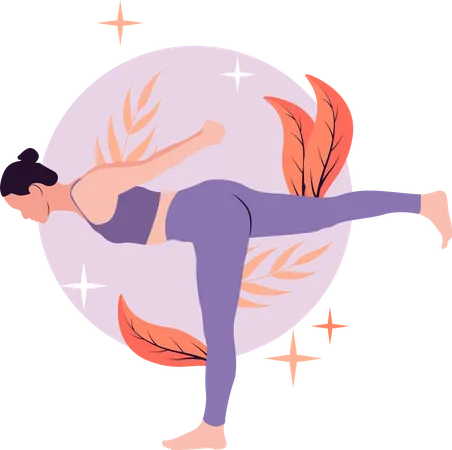 Fille faisant du yoga  Illustration