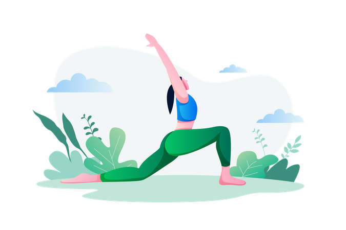 Fille faisant du yoga  Illustration