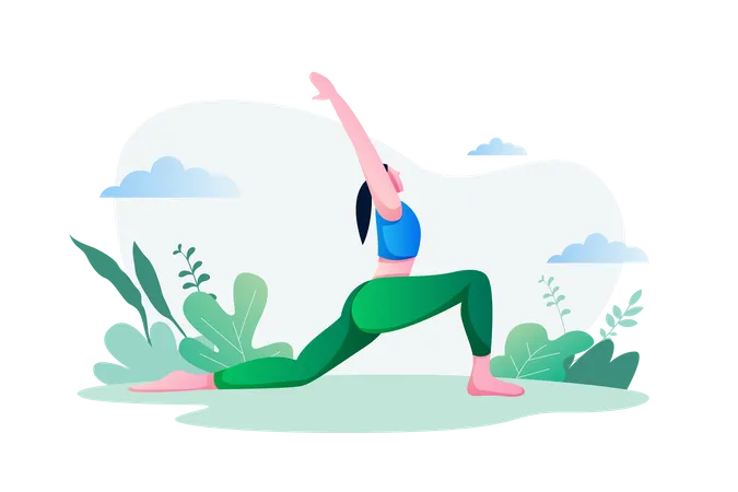 Fille faisant du yoga  Illustration