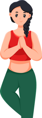 Fille faisant du yoga  Illustration