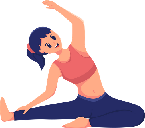 Fille faisant du yoga  Illustration