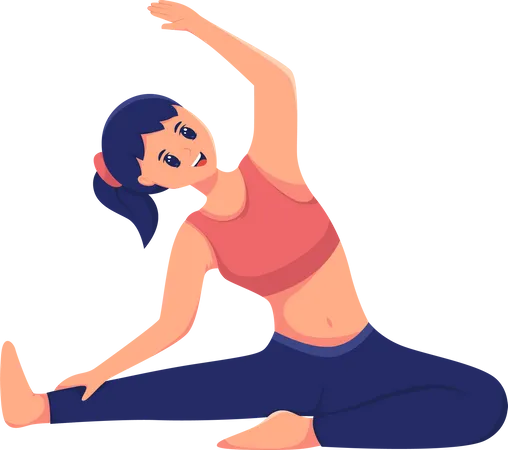 Fille faisant du yoga  Illustration