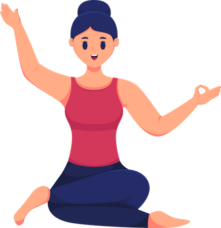 Fille faisant du yoga  Illustration