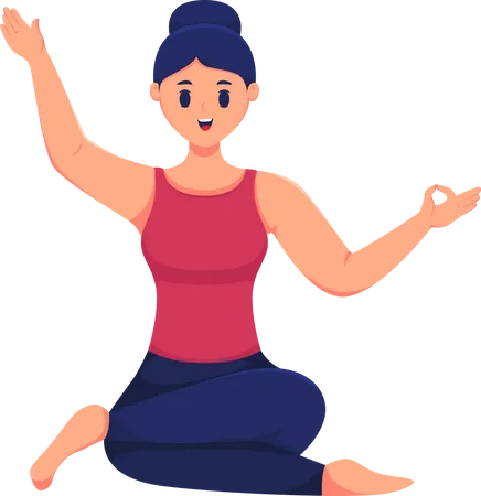 Fille faisant du yoga  Illustration