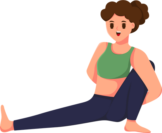 Fille faisant du yoga  Illustration