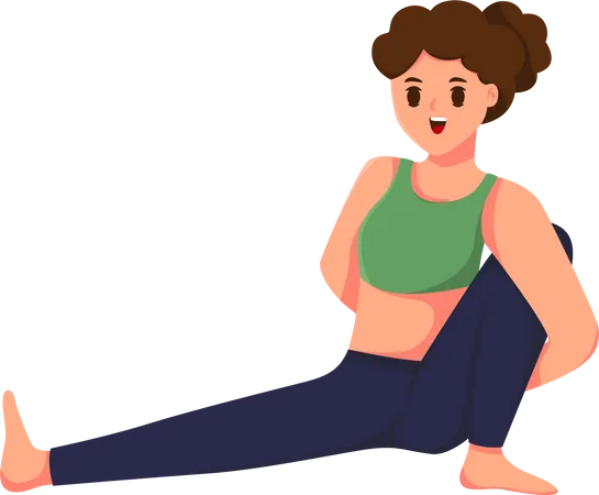 Fille faisant du yoga  Illustration