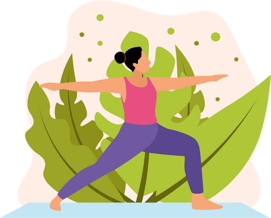 Fille faisant du yoga  Illustration