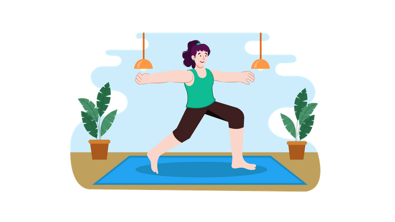 Fille faisant du yoga  Illustration