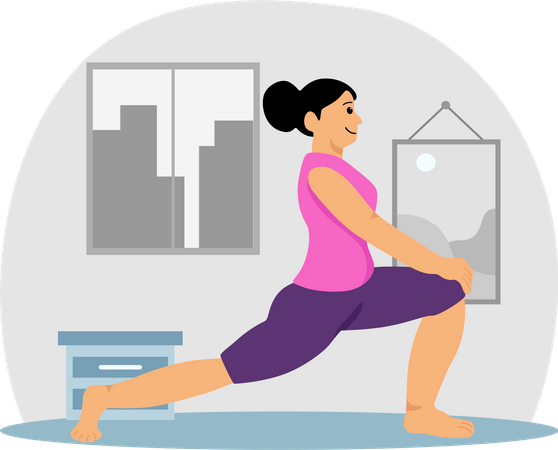 Fille faisant du yoga  Illustration