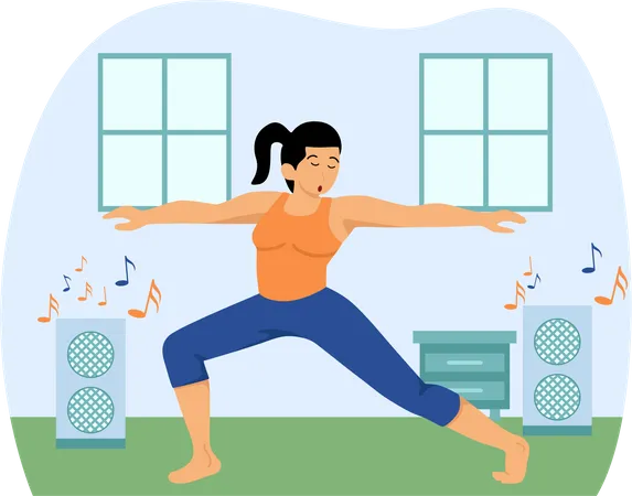 Fille faisant du yoga  Illustration