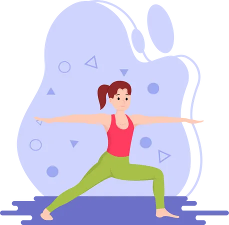 Fille faisant du yoga  Illustration