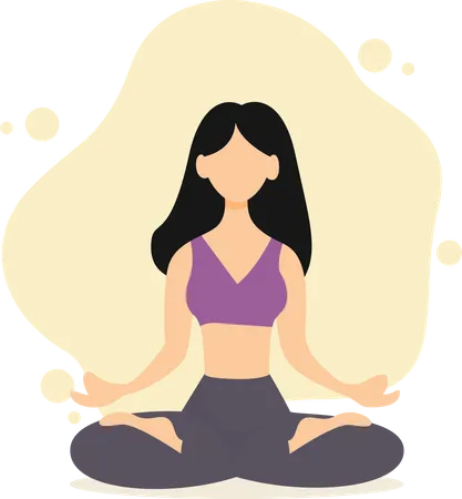 Fille faisant du yoga  Illustration