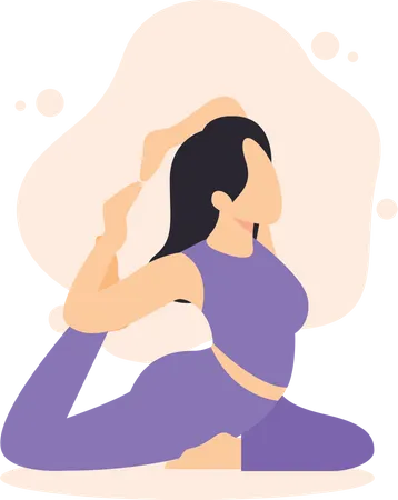 Fille faisant du yoga  Illustration