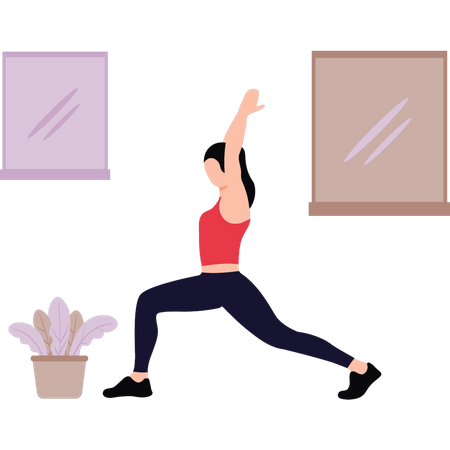 Fille faisant du yoga  Illustration