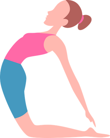 Fille faisant une activité de yoga  Illustration