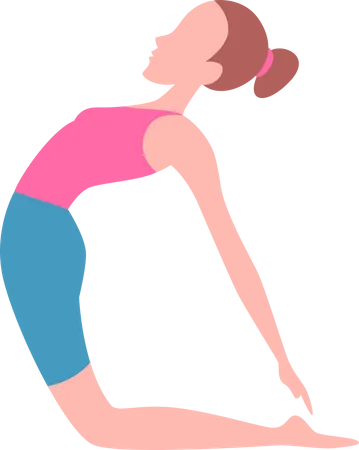 Fille faisant une activité de yoga  Illustration