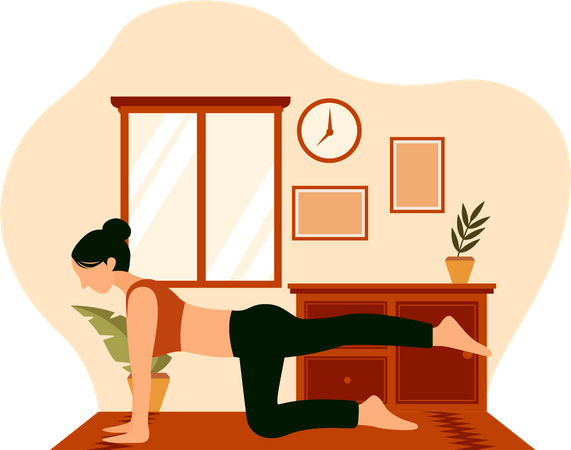 Fille faisant de l'exercice de yoga  Illustration