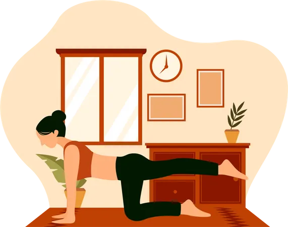 Fille faisant de l'exercice de yoga  Illustration