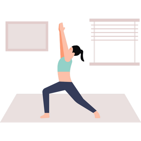 Fille faisant du yoga exerce  Illustration