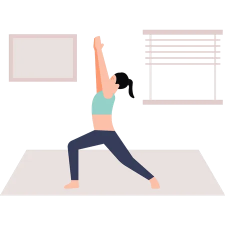 Fille faisant du yoga exerce  Illustration