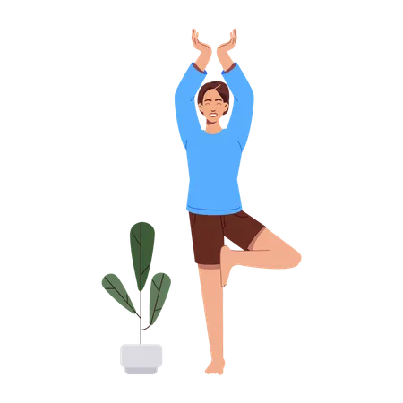 Fille faisant des exercices de yoga  Illustration