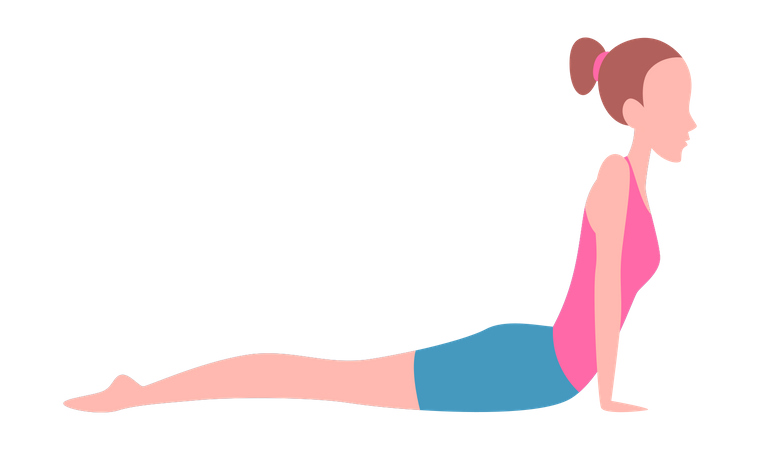 Fille faisant des exercices de yoga  Illustration