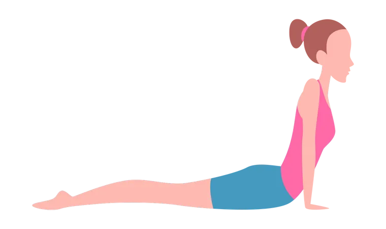 Fille faisant des exercices de yoga  Illustration