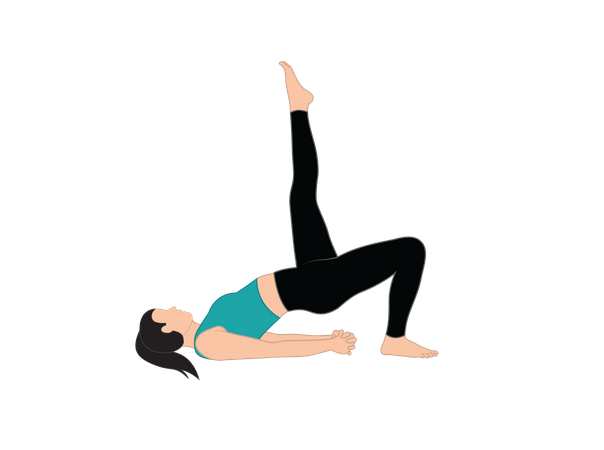 Fille faisant des exercices de yoga  Illustration