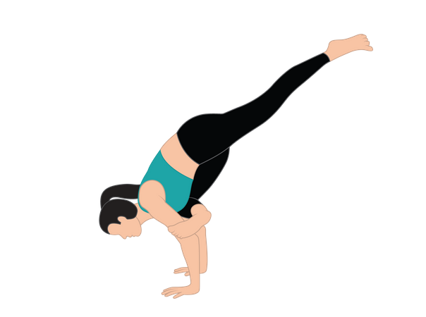 Fille faisant des exercices de yoga  Illustration