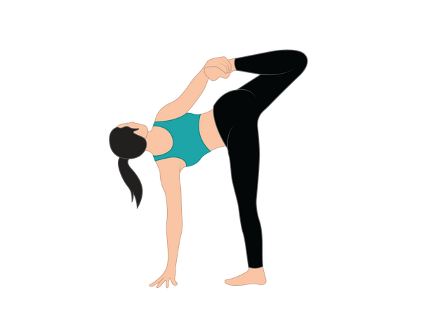 Fille faisant des exercices de yoga  Illustration