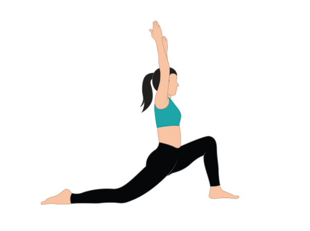 Fille faisant des exercices de yoga  Illustration