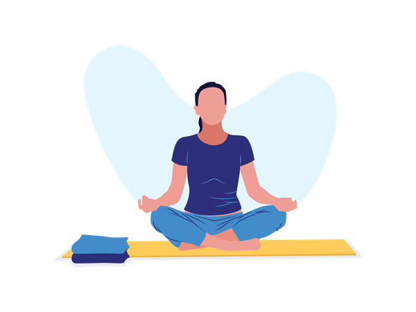 Fille faisant du yoga  Illustration