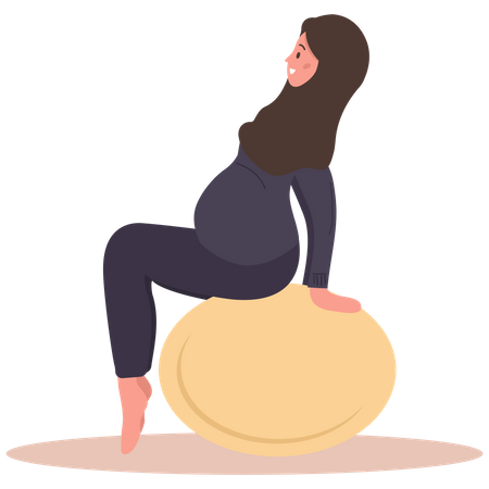 Fille faisant du yoga pendant la grossesse  Illustration