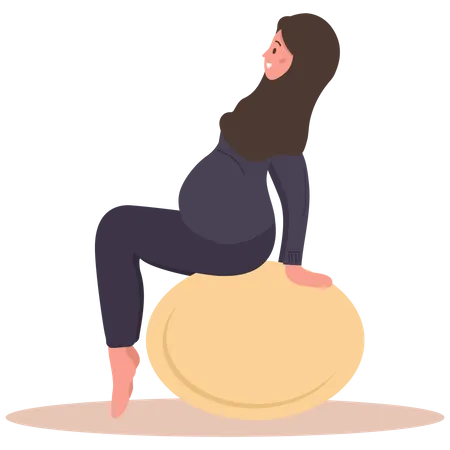 Fille faisant du yoga pendant la grossesse  Illustration