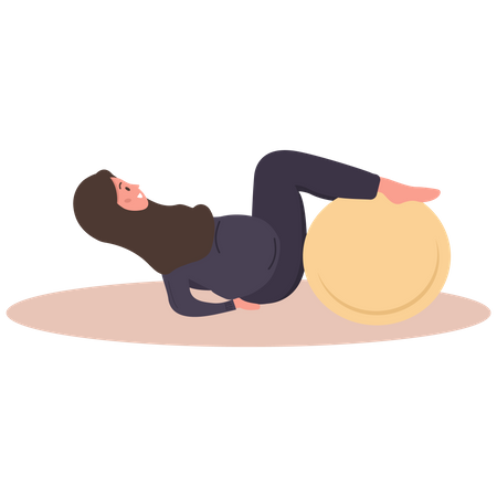 Fille faisant du yoga pendant la grossesse  Illustration